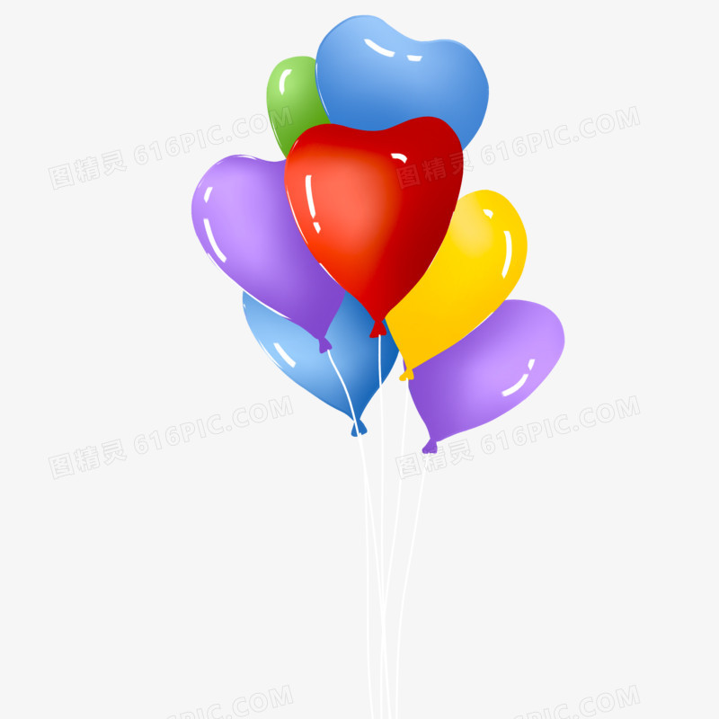 手绘彩色气球免抠装饰素材