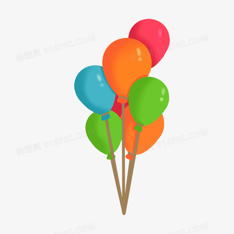 卡通手绘彩色气球免抠装饰素材
