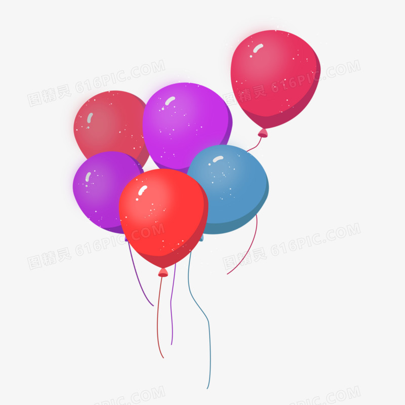 手绘彩色气球免抠元素