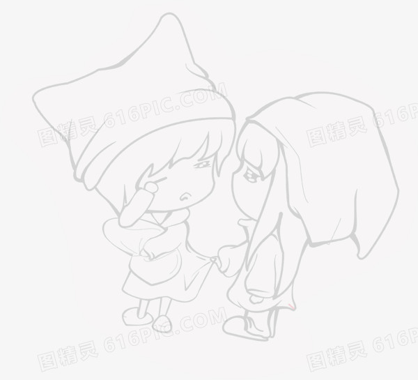 可爱铅笔画情侣七夕
