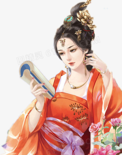 看书的少女