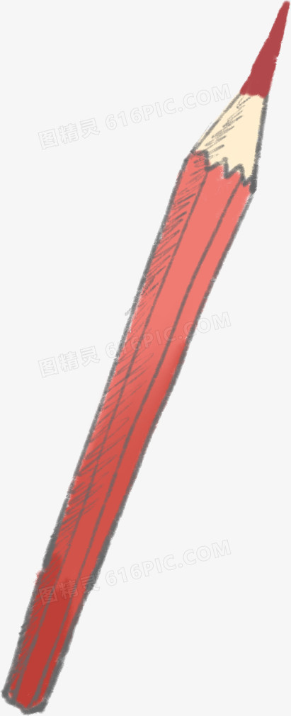 创意合成水彩红色的铅笔效果设计