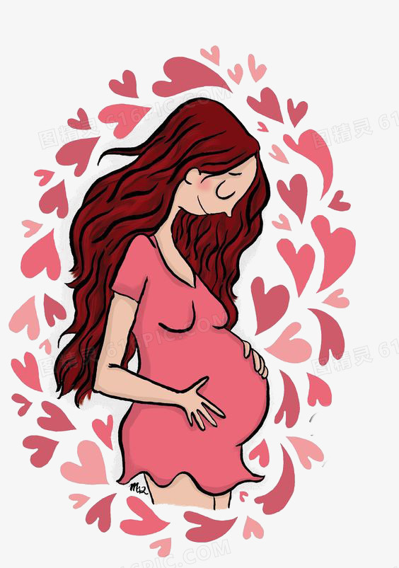 图精灵 免抠元素 卡通手绘 > 怀孕的女人