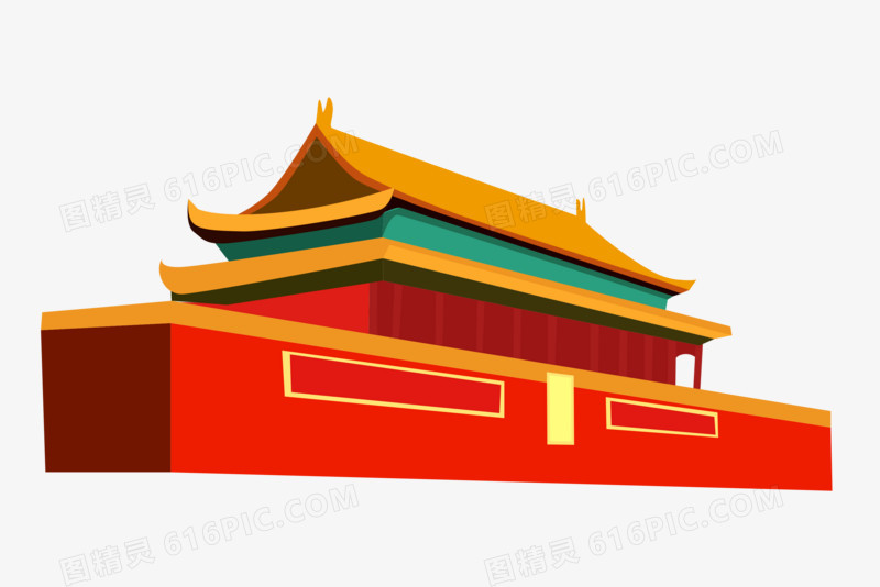 手绘天安门免抠素材