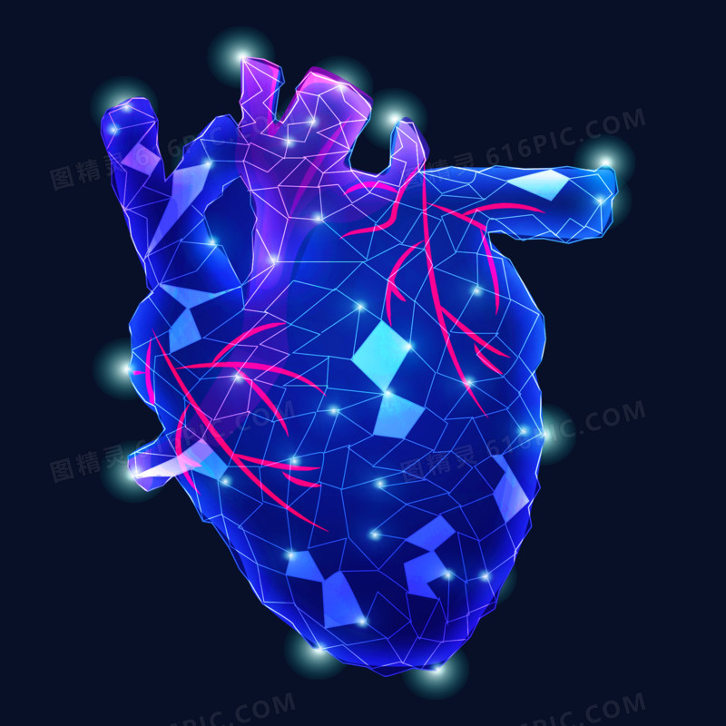 科技感心脏脉搏免抠效果元素