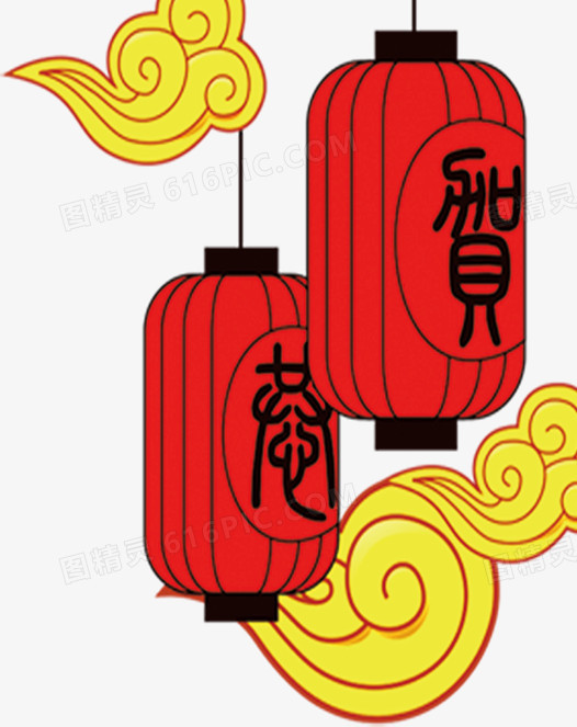 红色中国风灯笼