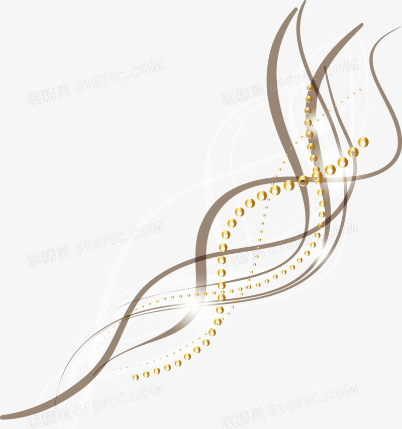 金色卷曲环绕线条