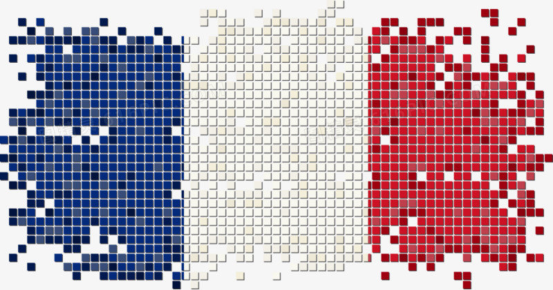 矢量法国像素国旗