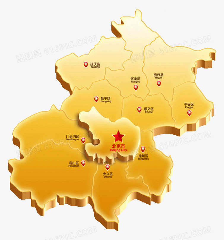 金色北京地图