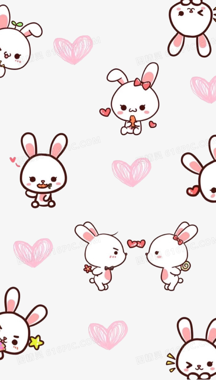 关键词:              兔子动物卡通爱心