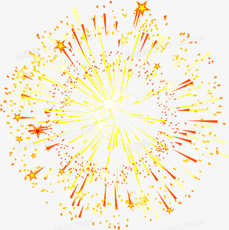 金色烟花星星国庆