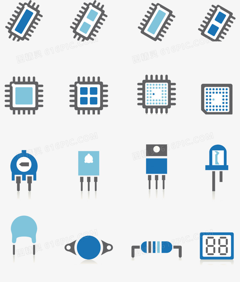 关键词:电子元件芯片二极管针脚灯泡图精灵为您提供电子元器件图标