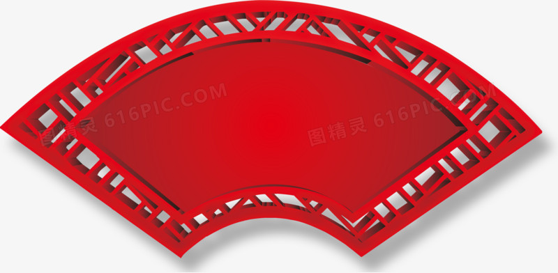 长城红色边框扇形边框红色扇形花纹装饰素材pngpsd红色中国风素材pnga