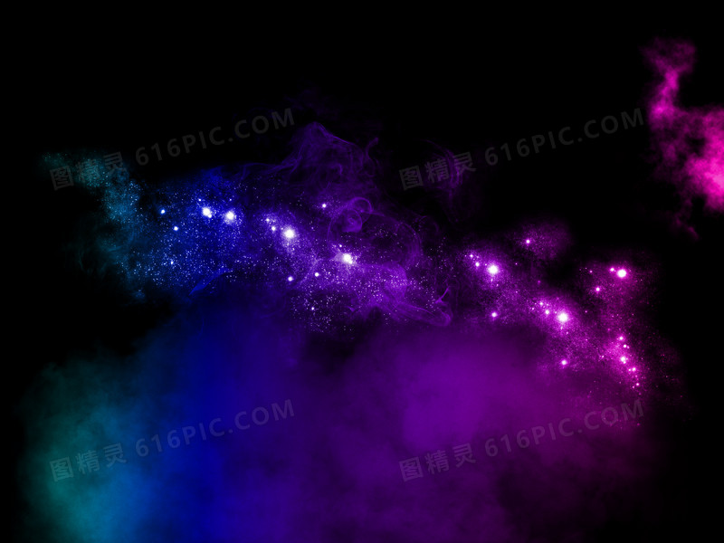 紫色神秘星空光点光效海报背景