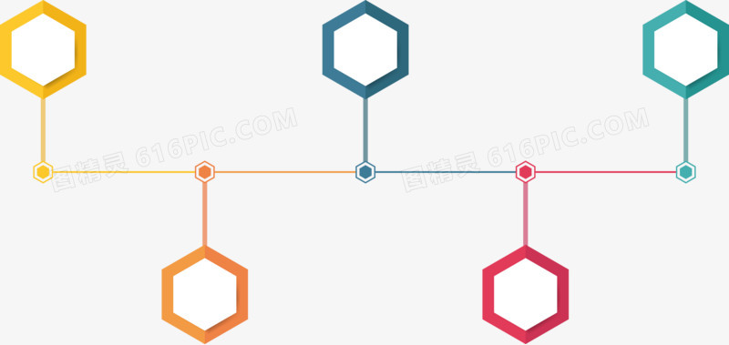 矢量六角菱形关联图PNG图片