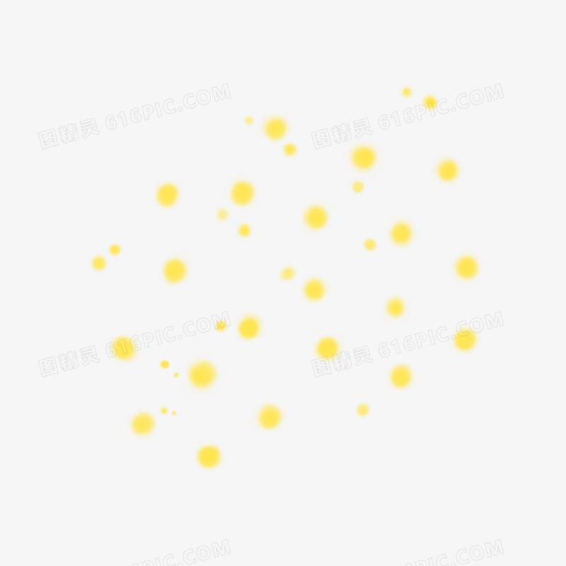 手绘黄色萤火虫之光漂浮元素