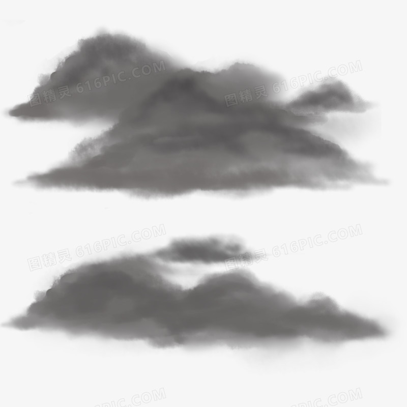 手绘的漂浮的乌云元素