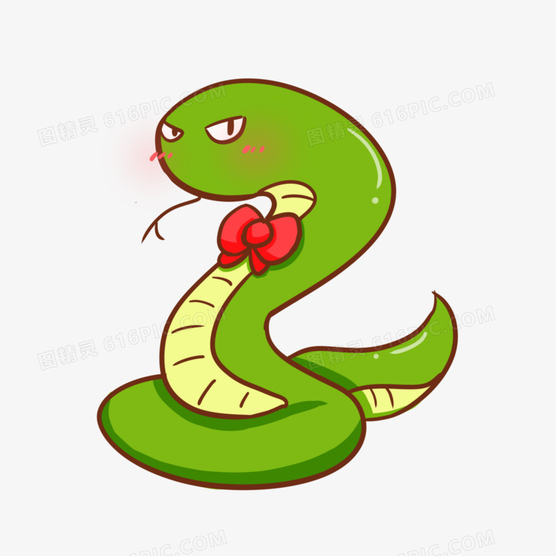 卡通手绘创意可爱蛇蛇元素