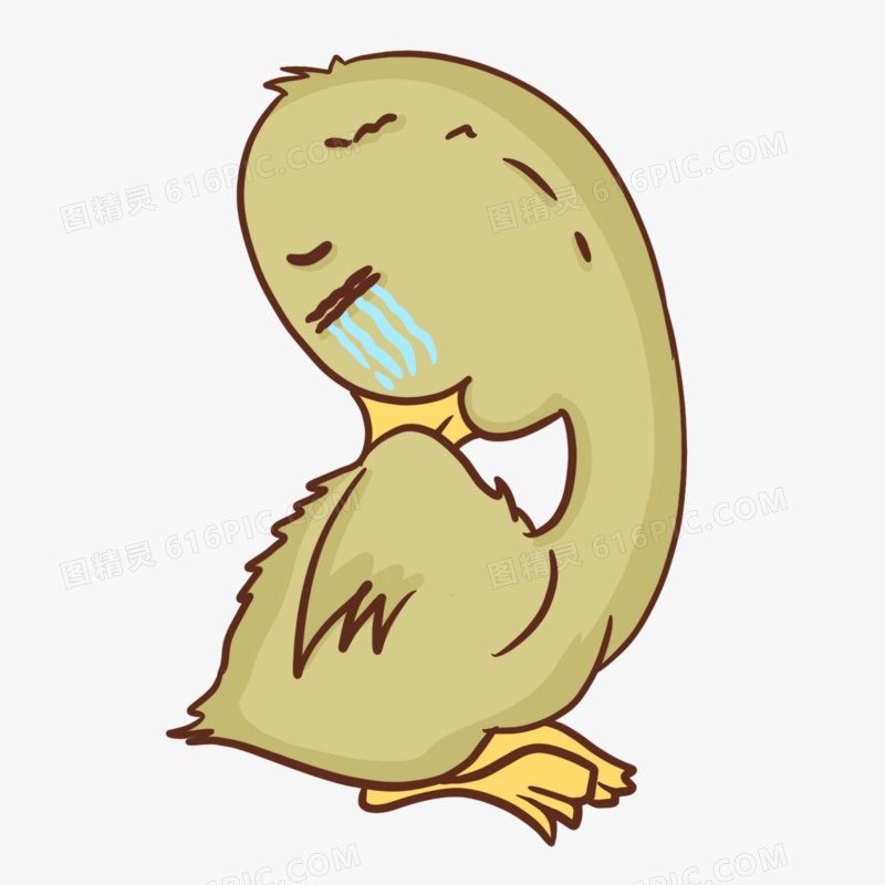 手绘卡通丑小鸭免抠元素