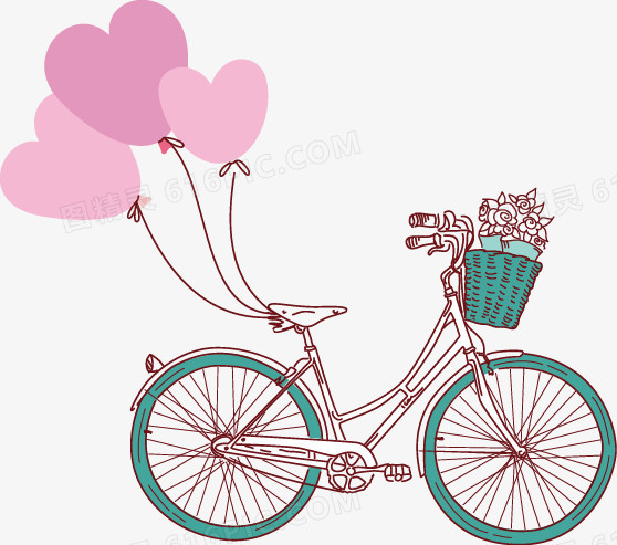 卡通可爱自行车气球