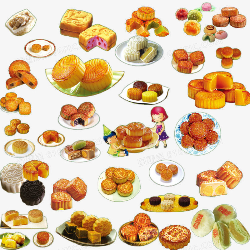 卡通3d月饼图片手绘食物 中秋节月饼