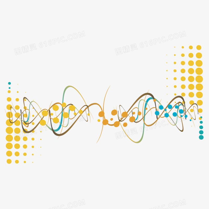 矢量波浪线和圆点