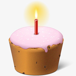 生日蛋糕点燃蜡烛图标