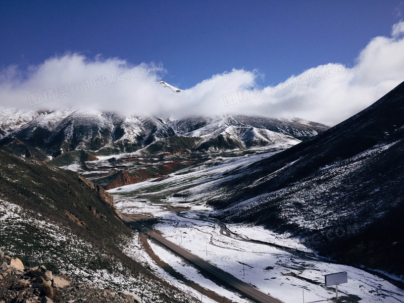 环境渲染效果雪山白云