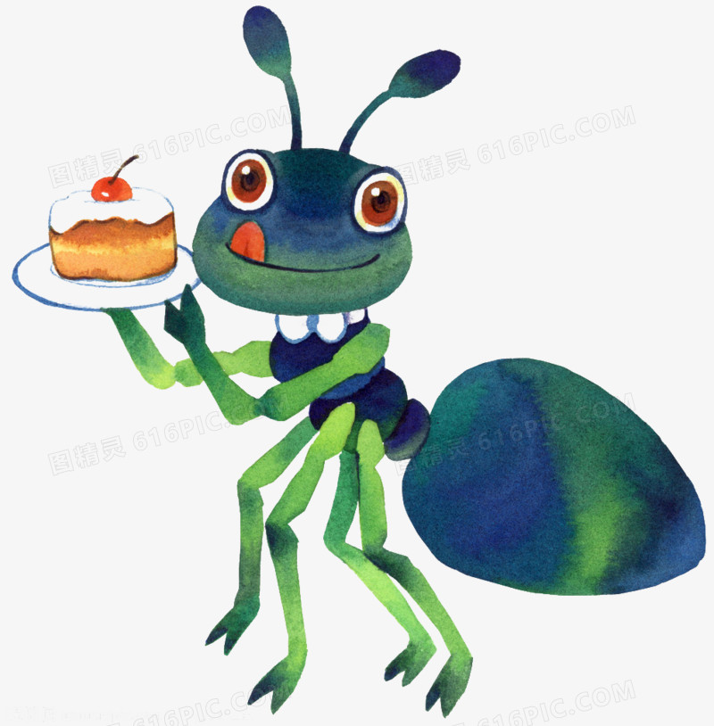 儿童画爱吃蛋糕的小蚂蚁