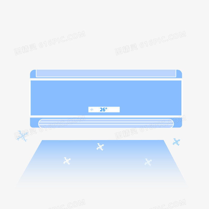 手绘简约送风空调免抠元素