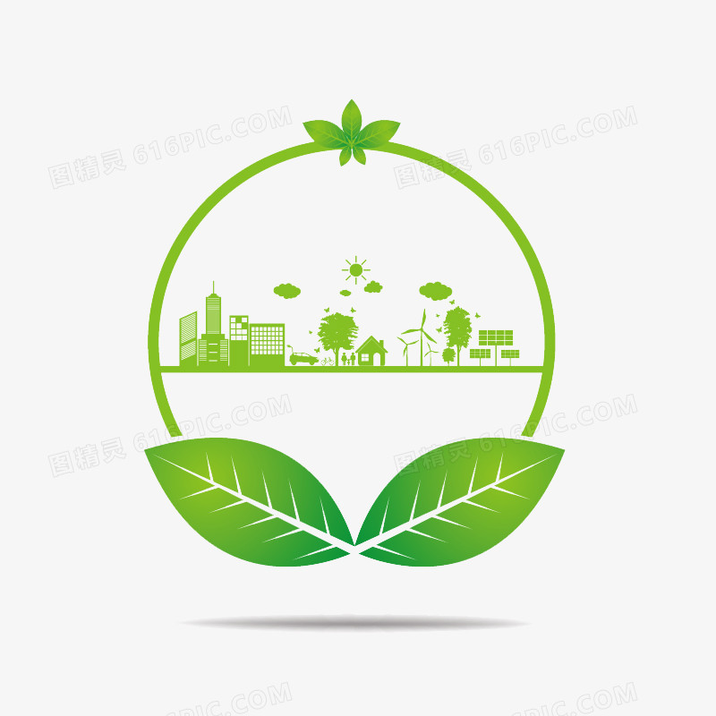 绿叶与环保城市图片