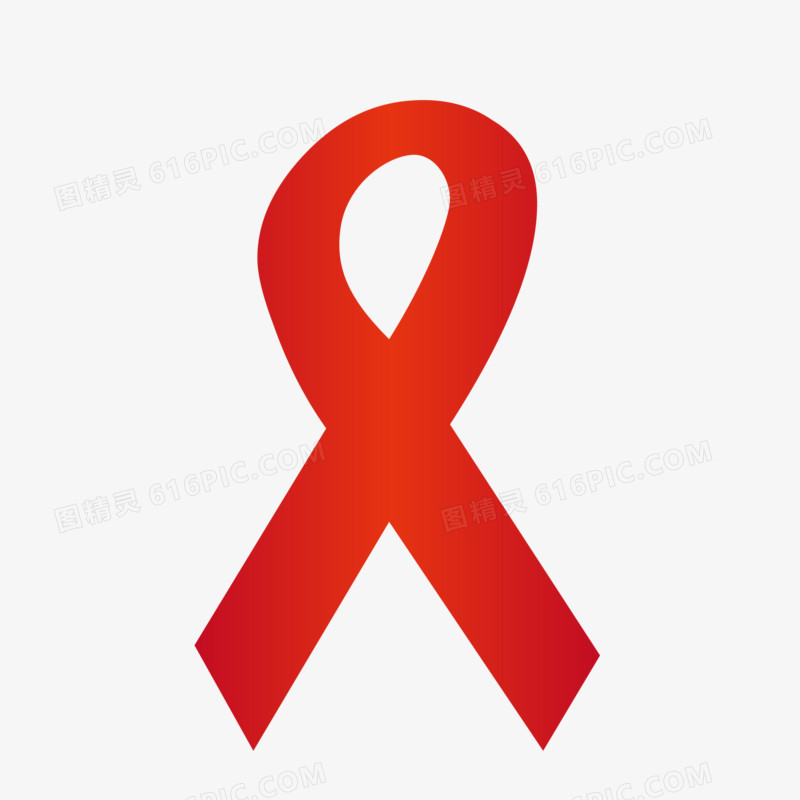 手绘红丝带防艾滋标志素材