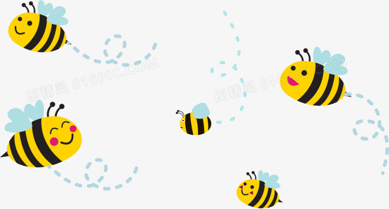 矢量手绘小蜜蜂