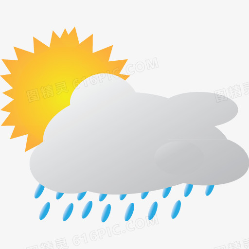 阳光明媚的雨天气grey-weather-icons
