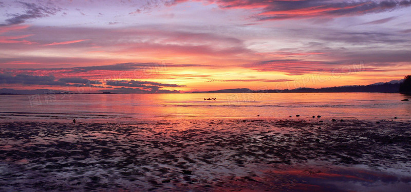 夕阳大海背景