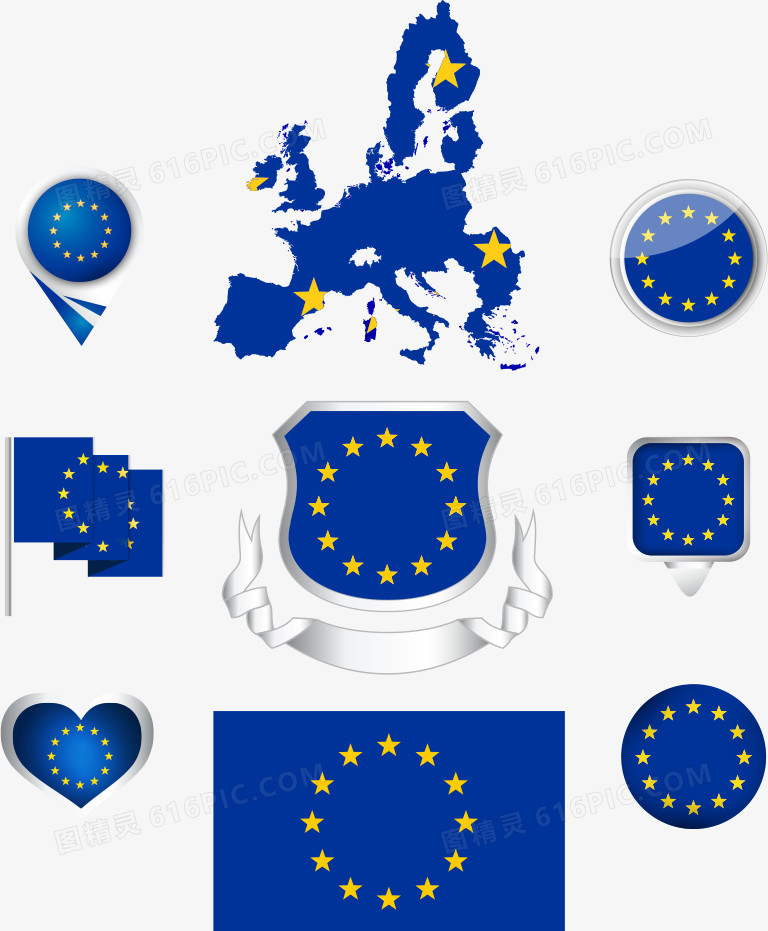 矢量欧盟地图