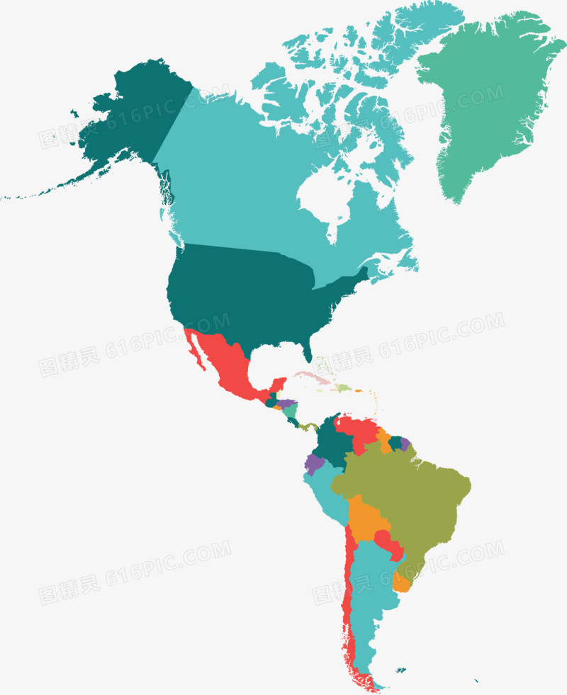 美洲地图美国南美洲矢量地图素材