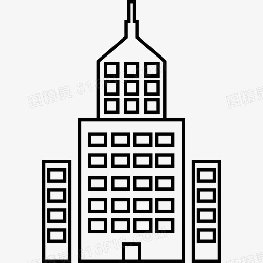 城市高层建筑图标