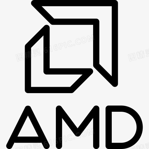 AMD芯片线图标标志处理器标志