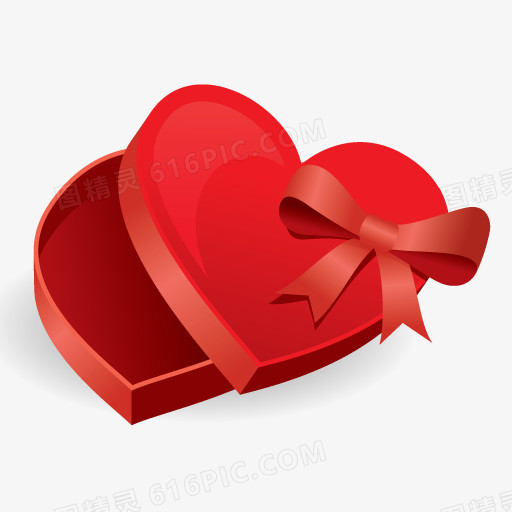 红色心形礼物盒图标