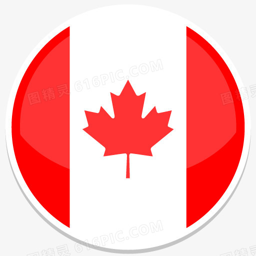 加拿大平圆世界国旗图标集
