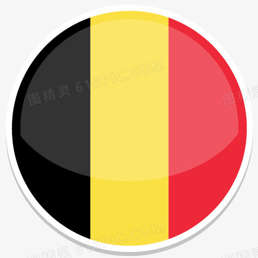 比利时平圆世界国旗图标集
