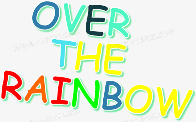 彩虹色创意字母封面