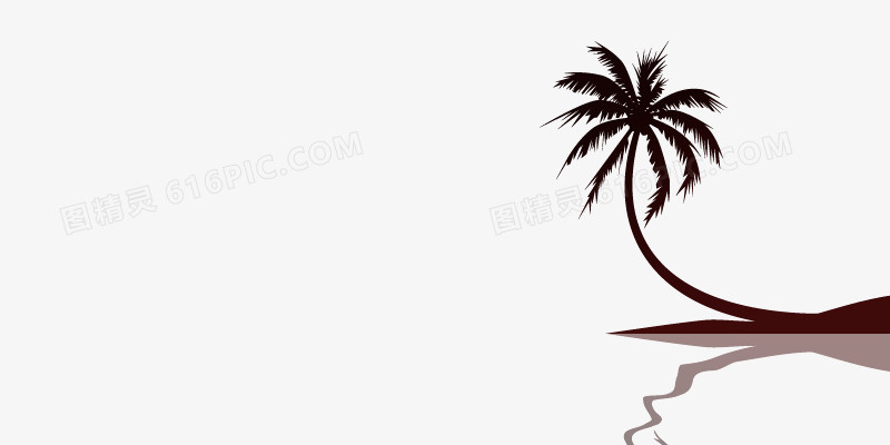 深色椰子树背景装饰矢量图