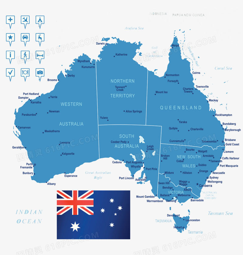 澳大利亚城市板块地图