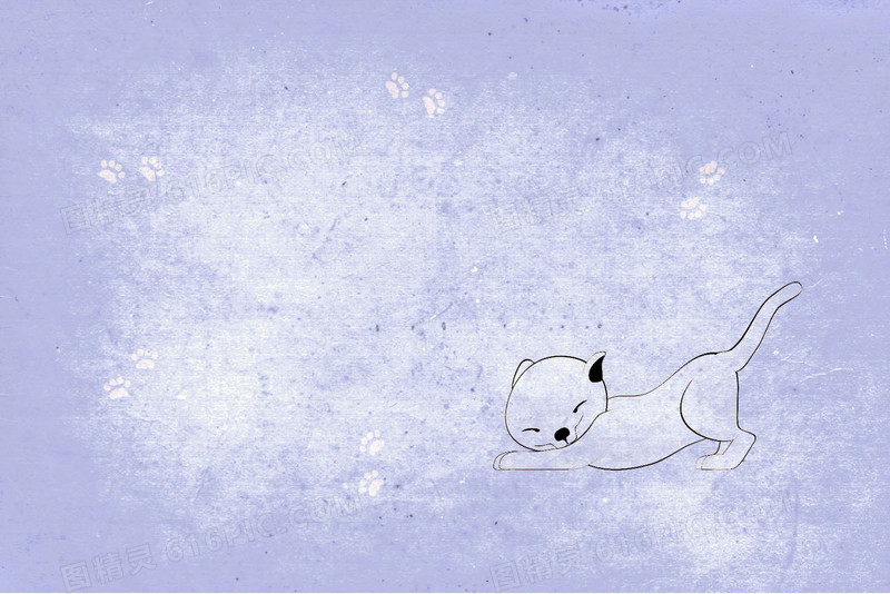 可爱卡通小猫与纸张背景