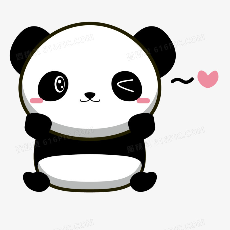 卡通手绘开心熊猫表情