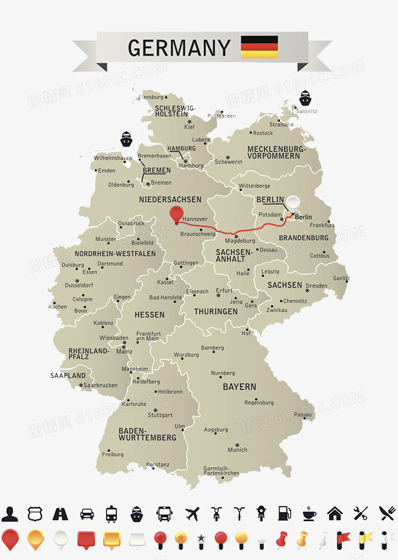 德国城市地图
