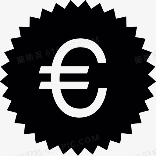 欧元符号的徽章图标