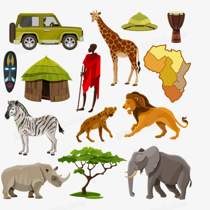 非洲卡通动物